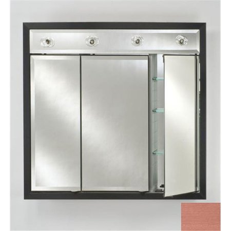 AFINA CORPORATION Afina Corporation TD-LC3434RSOHBZ 34 in.x 34 in.Recessed Triple Door Cabinet with Contemporary Lights - Soho Bronze TD/LC3434RSOHBZ